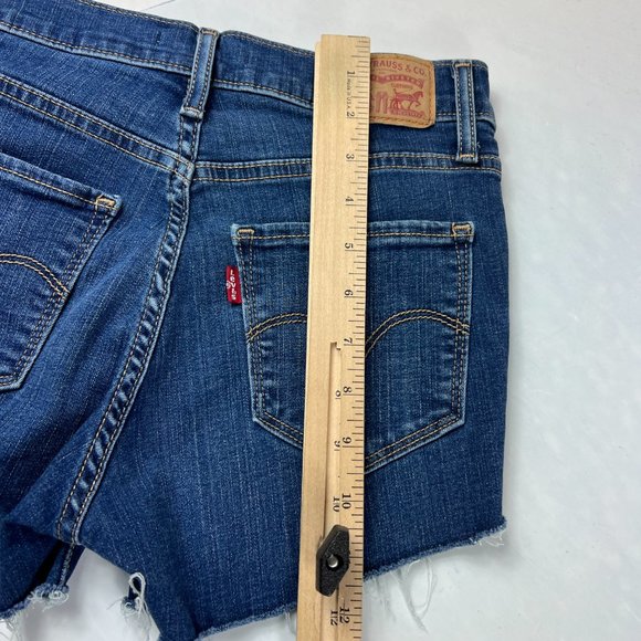 Levi's Jean Short Womens 25 720 High Rise Skinny Blue Faded Cut Offs Denim Jorts - Picture 11 of 16